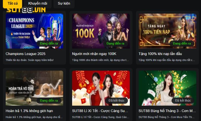 Tân thủ khi nạp tiền Sut88 sẽ được hưởng những ưu đãi đặc biệt